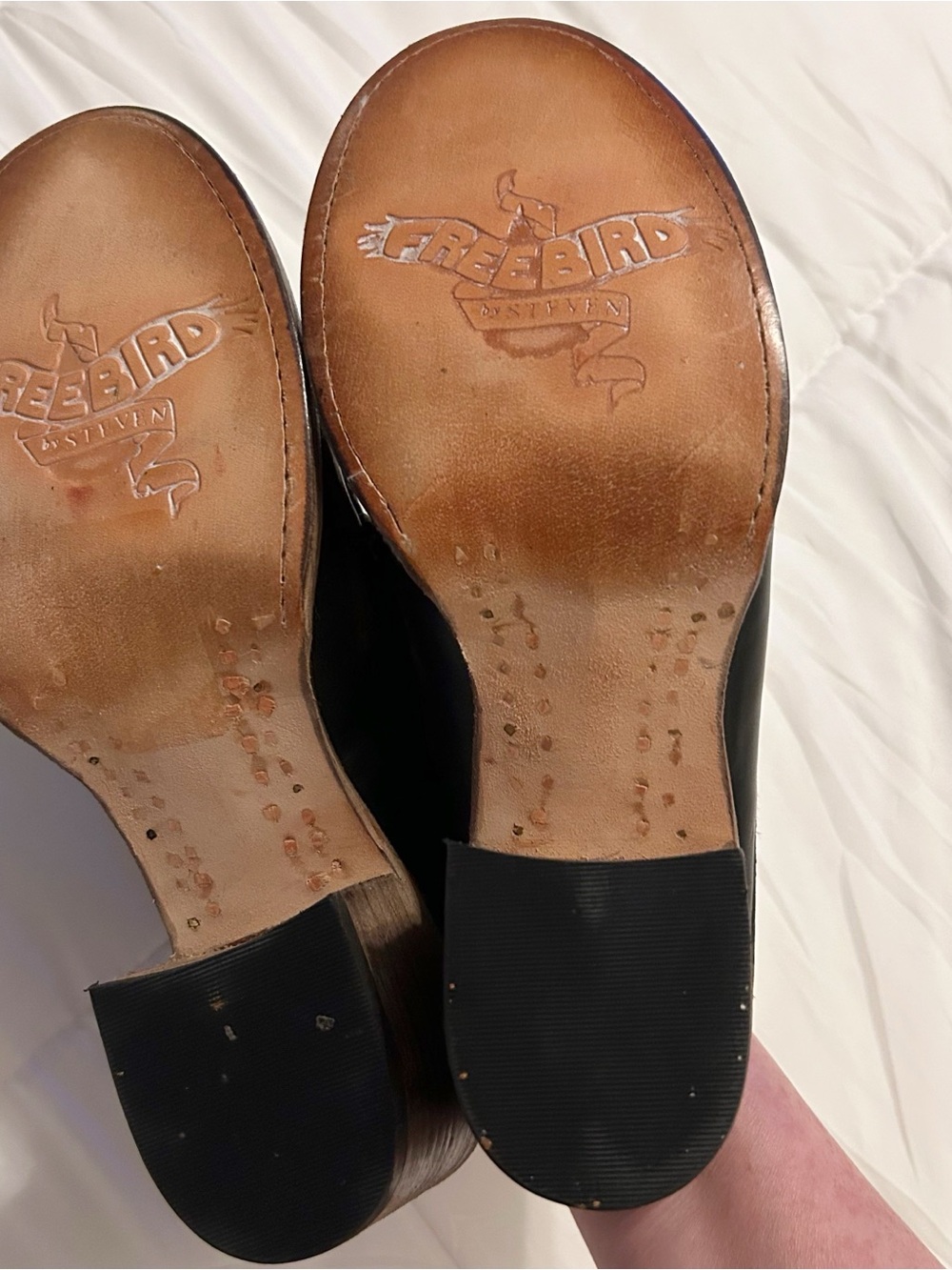 Freebird By Steven Collin’s Brown Mules 8 Leather Snake Embossed Boho Western - Picture 9 of 9
